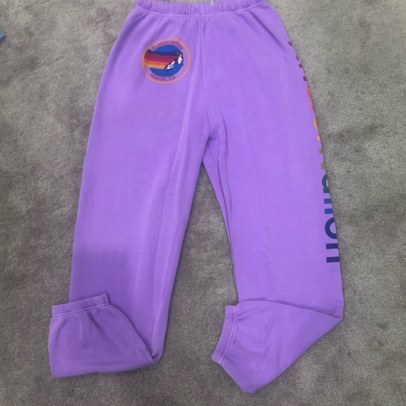 Aviator Nation Neon Purple Logo Sweatpants Venice New XL - Picture 4 of 7
